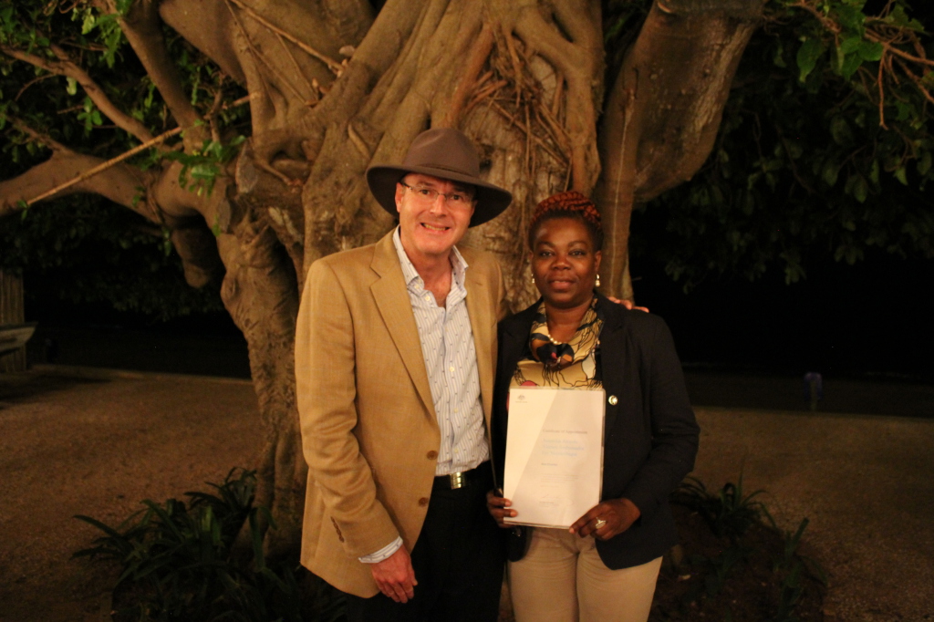 Australian High Commissioner to Pretoria (accredited to Mozambique), HE Adam McCarthy with Mozambique Alumni Ambassador Dr Ana Charles. Both were attending the Mozambique Alumni Community event, where Alumni were able to network, share ideas and experiences and